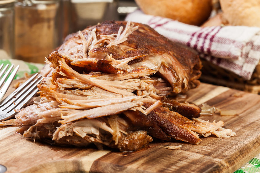 Slow cooked pulled pork shoulder