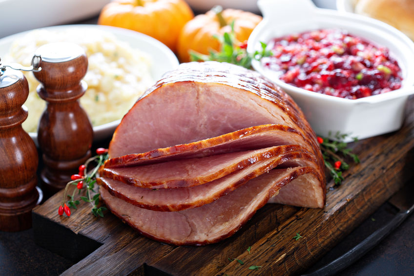 Holiday glazed sliced ham