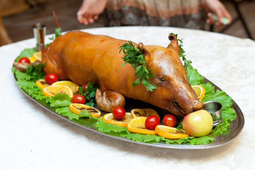 prepared pork on the plate