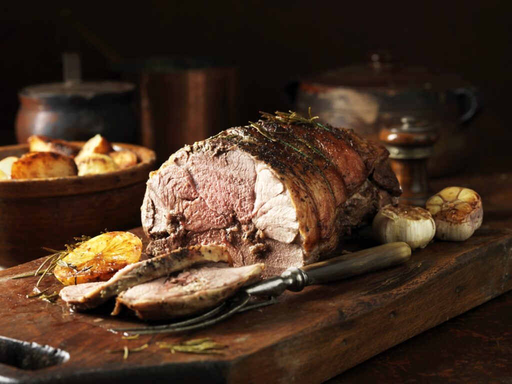 roasted leg of lamb